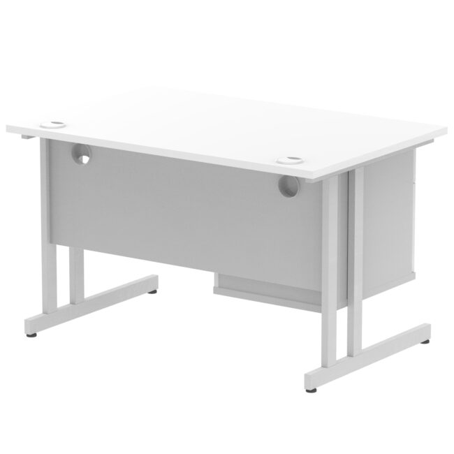 impulse 1200mm cantilever straight desk with single fixed pedestal