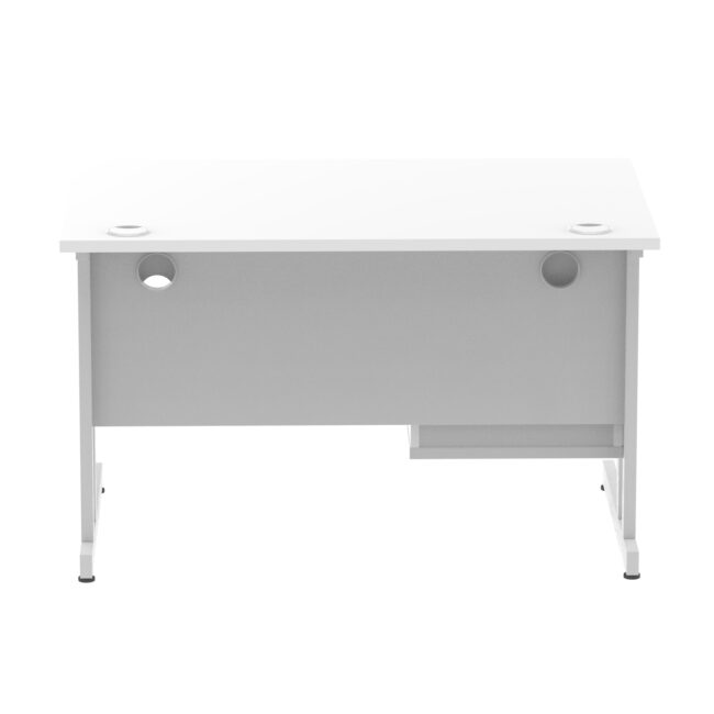 impulse 1200mm cantilever straight desk with single fixed pedestal