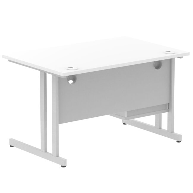 impulse 1200mm cantilever straight desk with single fixed pedestal
