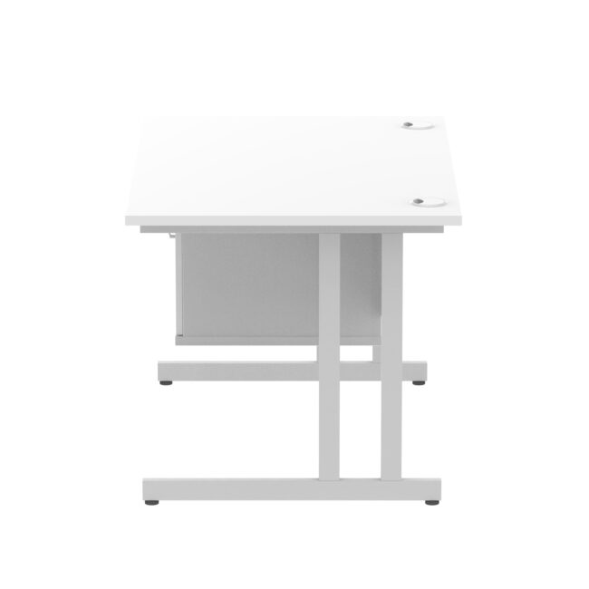 impulse 1200mm cantilever straight desk with single fixed pedestal