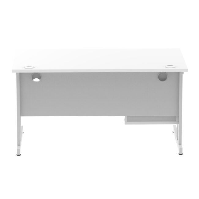 impulse 1400mm cantilever straight desk with single fixed pedestal