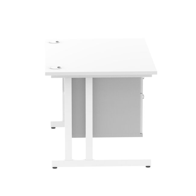 impulse 1200mm cantilever straight desk with single fixed pedestal