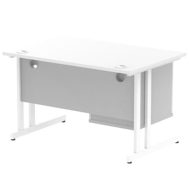 impulse 1200mm cantilever straight desk with single fixed pedestal