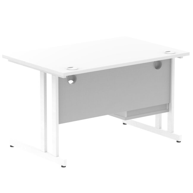 impulse 1200mm cantilever straight desk with single fixed pedestal