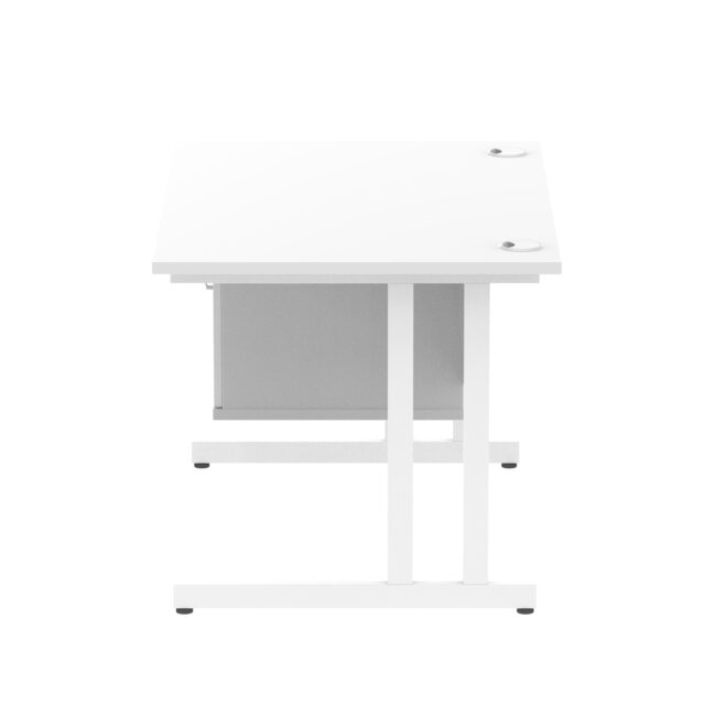 impulse 1200mm cantilever straight desk with single fixed pedestal