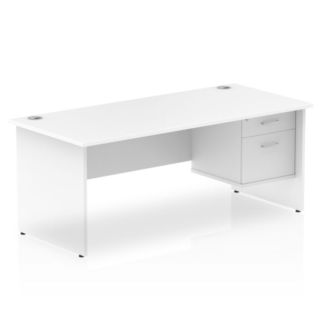impulse 1800mm panel end straigh desk with single fixed pedestal