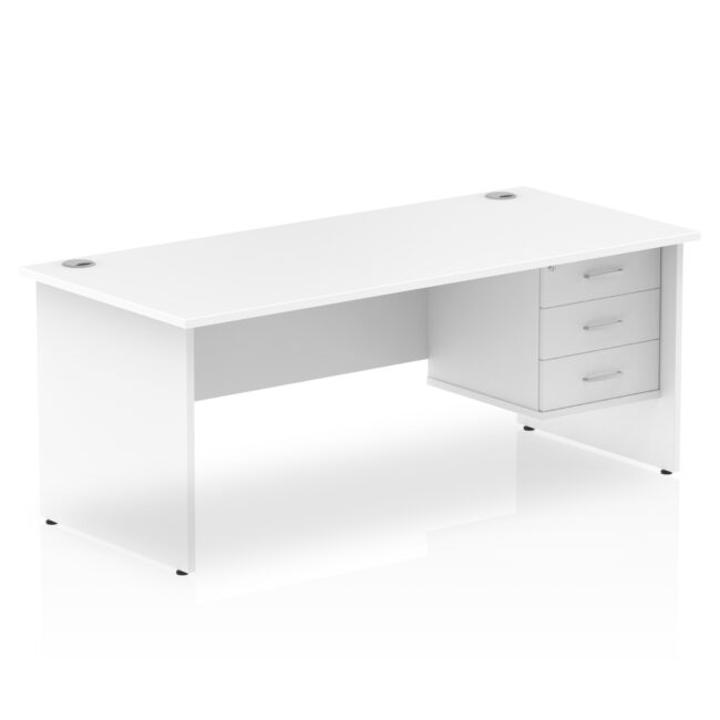 impulse 1800mm panel end straigh desk with single fixed pedestal