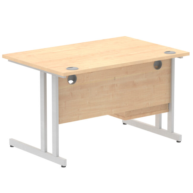 impulse 1200mm cantilever straight desk with single fixed pedestal