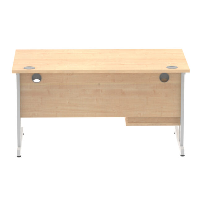 impulse 1400mm cantilever straight desk with single fixed pedestal