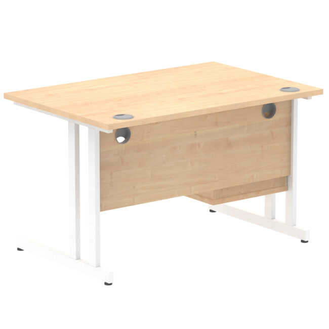 impulse 1200mm cantilever straight desk with single fixed pedestal