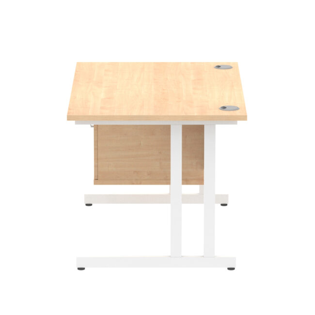 impulse 1200mm cantilever straight desk with single fixed pedestal