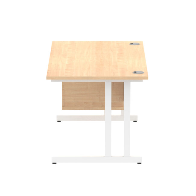 impulse 1400mm cantilever straight desk with single fixed pedestal