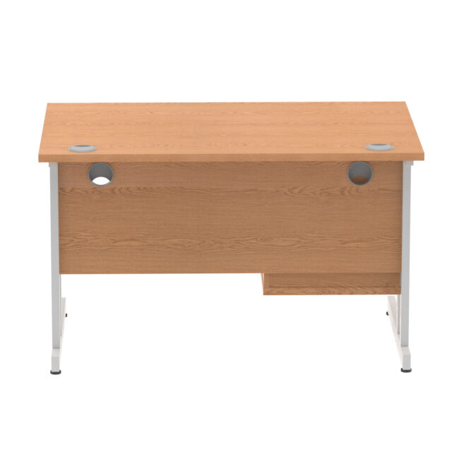 impulse 1200mm cantilever straight desk with single fixed pedestal