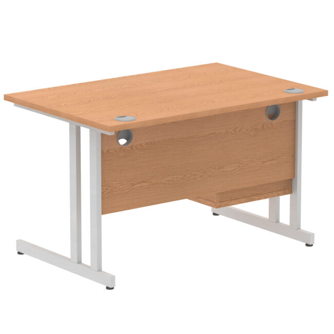 impulse 1200mm cantilever straight desk with single fixed pedestal