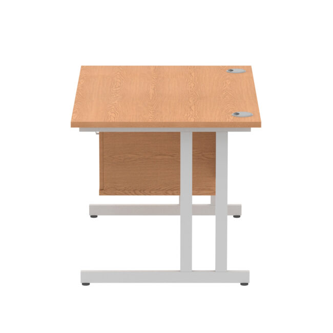 impulse 1200mm cantilever straight desk with single fixed pedestal