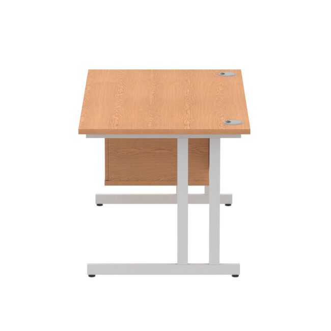 impulse 1400mm cantilever straight desk with single fixed pedestal
