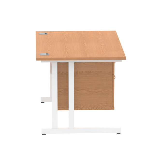 impulse 1200mm cantilever straight desk with single fixed pedestal