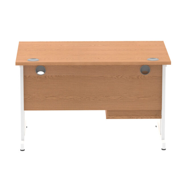 impulse 1200mm cantilever straight desk with single fixed pedestal