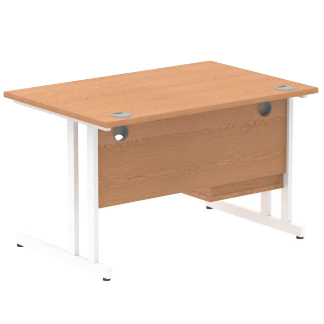 impulse 1200mm cantilever straight desk with single fixed pedestal
