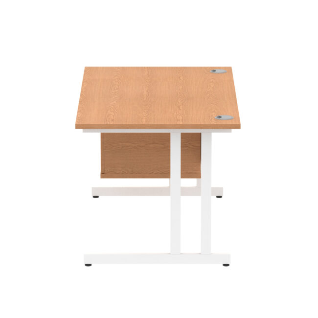 impulse 1400mm cantilever straight desk with single fixed pedestal