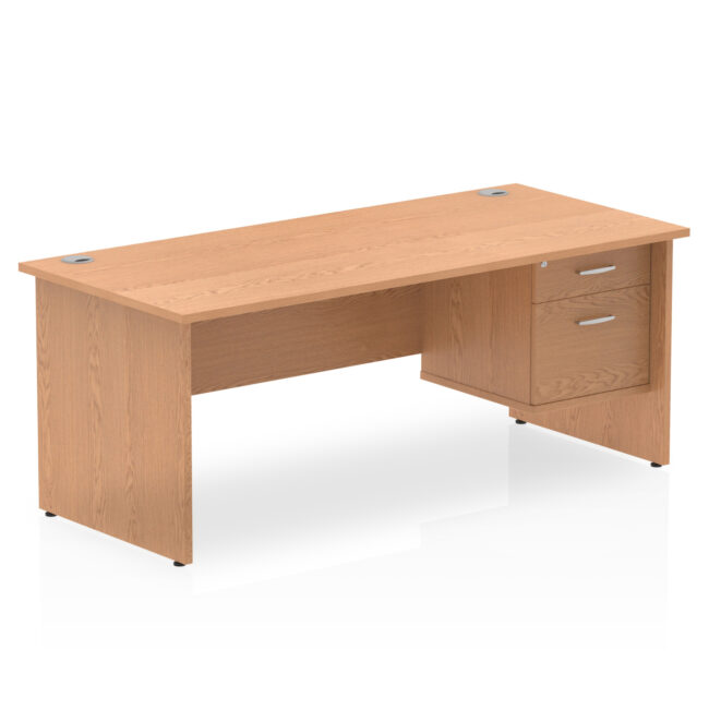 impulse 1800mm panel end straigh desk with single fixed pedestal