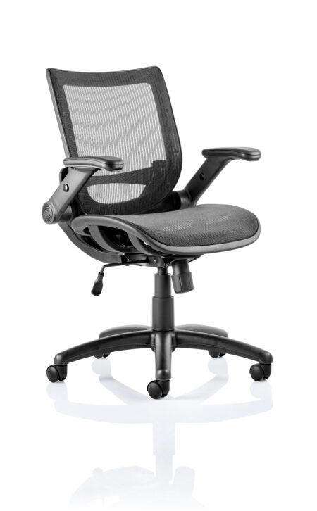 fuller medium mesh back task operator office chair with folding arms