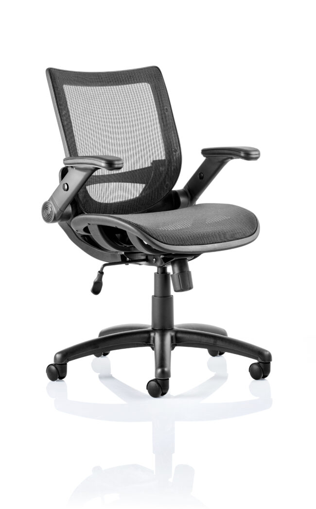 fuller medium mesh back task operator office chair with folding arms