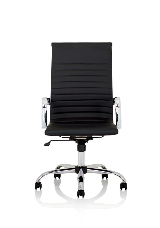 nola black leather executive office chair with arms