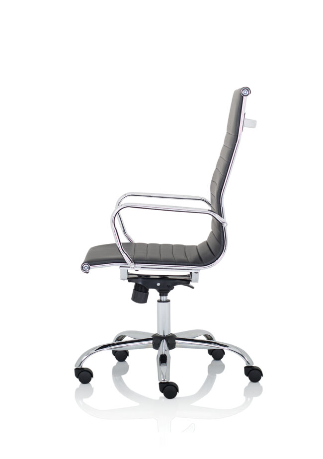 nola black leather executive office chair with arms