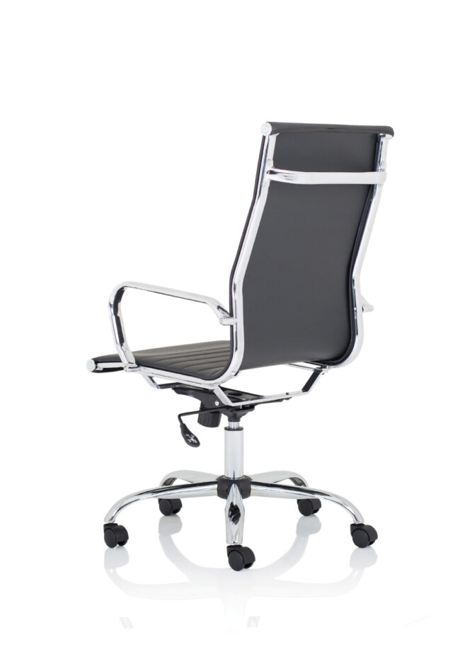 nola black leather executive office chair with arms