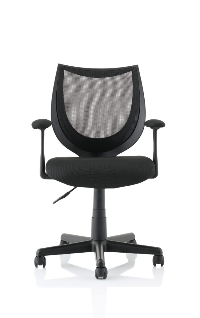 camden medium back black mesh task operator office chair with arms