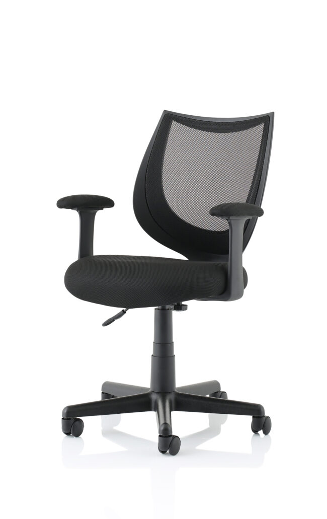 camden medium back black mesh task operator office chair with arms