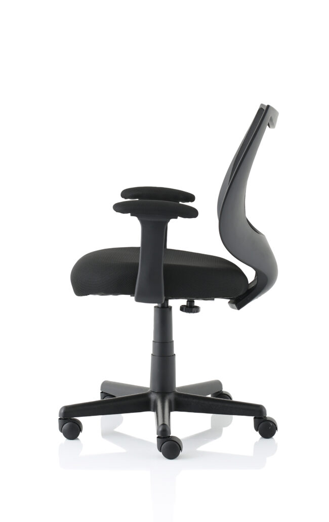 camden medium back black mesh task operator office chair with arms