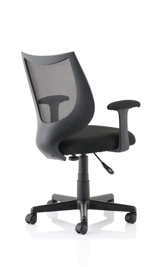 camden medium back black mesh task operator office chair with arms