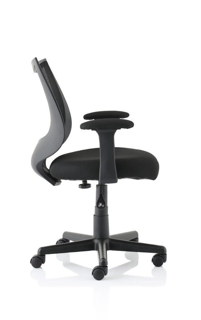 camden medium back black mesh task operator office chair with arms