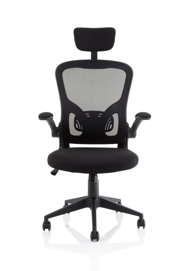 ace executive mesh chair with folding arms