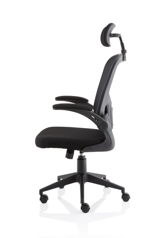 ace executive mesh chair with folding arms