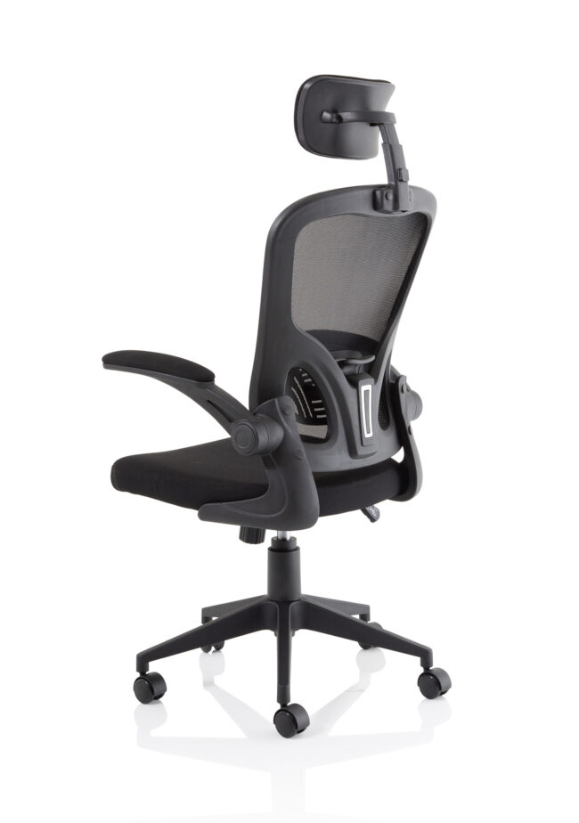ace executive mesh chair with folding arms