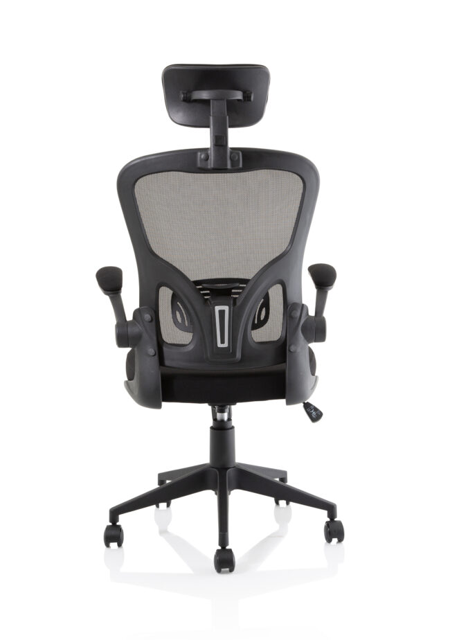 ace executive mesh chair with folding arms