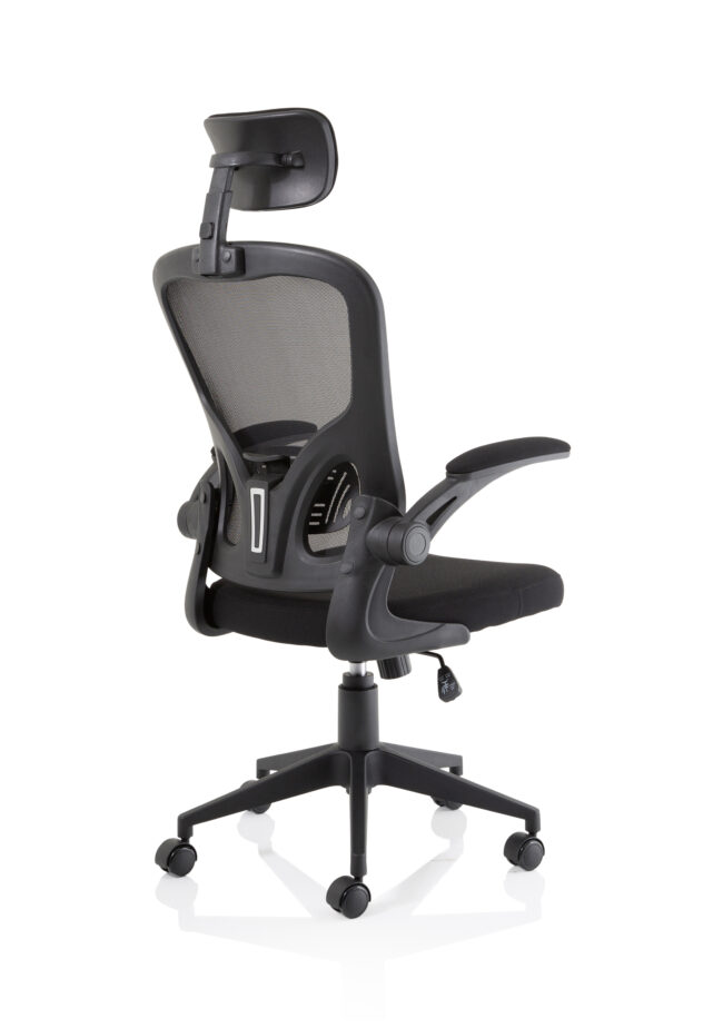 ace executive mesh chair with folding arms