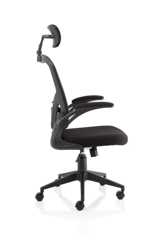 ace executive mesh chair with folding arms