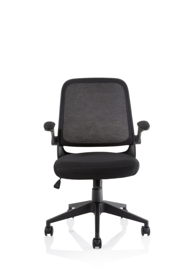 crew task operator mesh chair with folding arms
