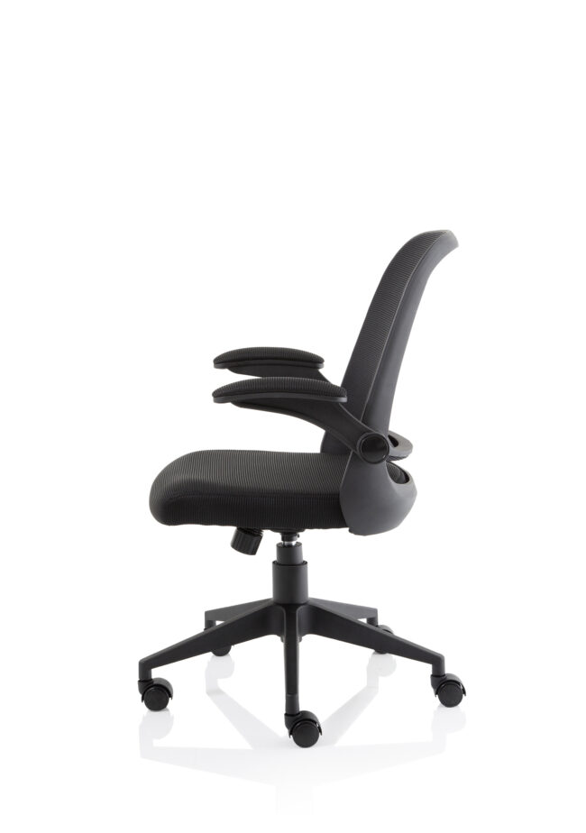 crew task operator mesh chair with folding arms