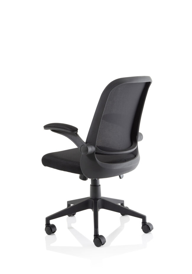 crew task operator mesh chair with folding arms