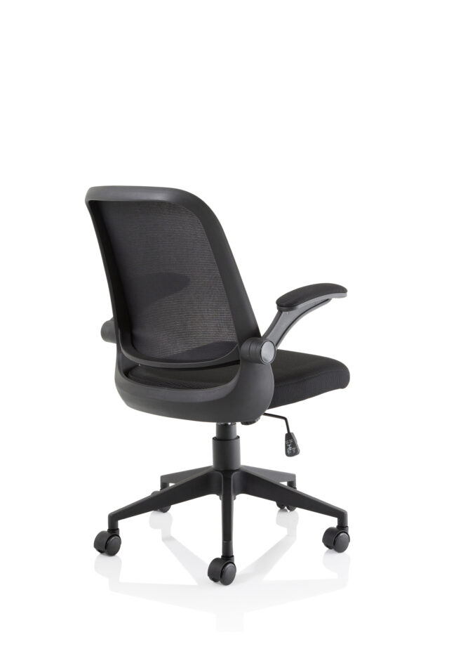 crew task operator mesh chair with folding arms
