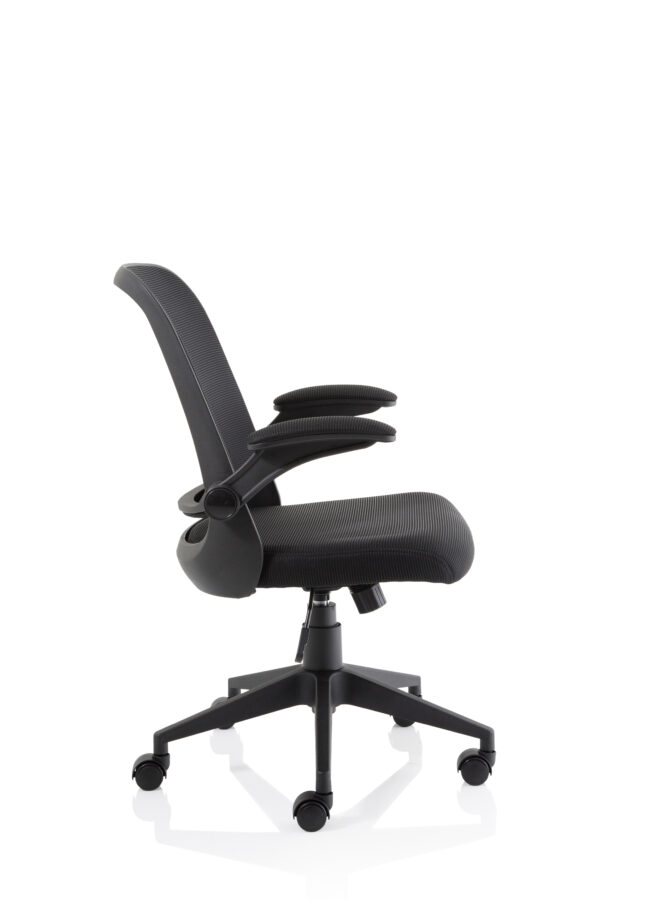 crew task operator mesh chair with folding arms