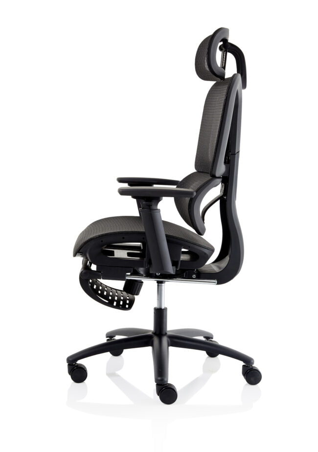 horizon executive mesh chair with height adjustable arms and footrest