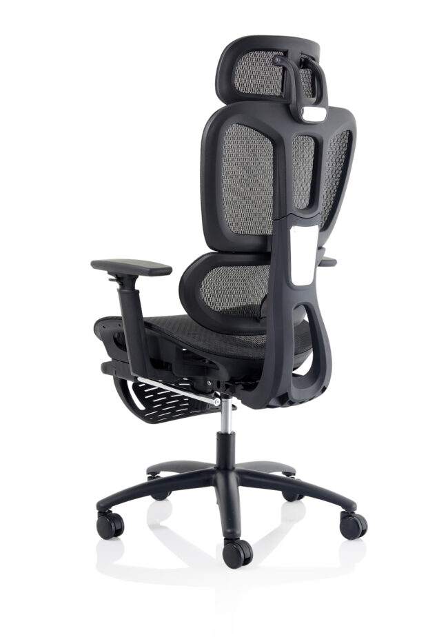 horizon executive mesh chair with height adjustable arms and footrest