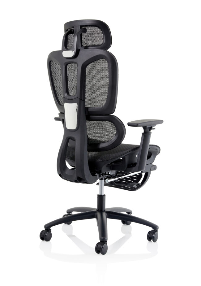 horizon executive mesh chair with height adjustable arms and footrest