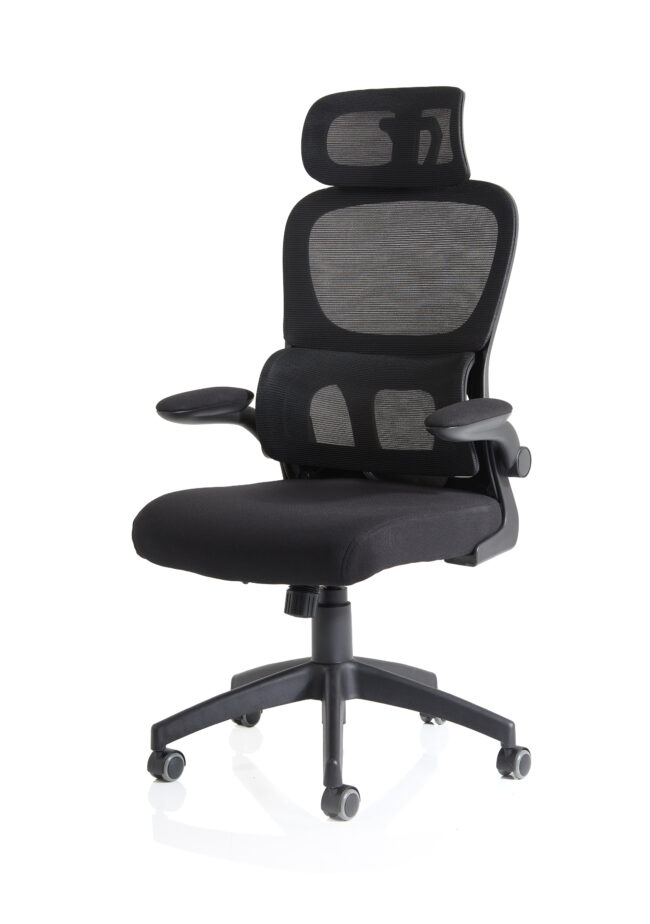 iris task operator mesh back fabric seat with headrest